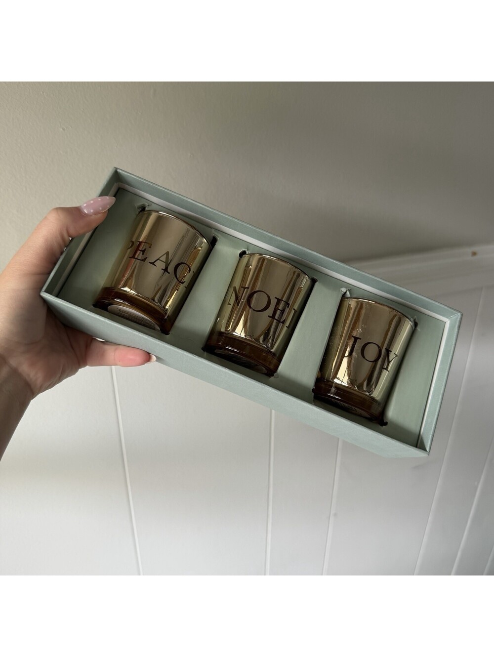 Restoration Hardware Candle Holder Set of 3 Tea Light Gold Holiday New!